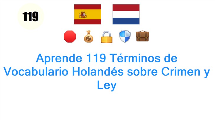 Aprende 119 Términos de Vocabulario Holandés sobre Crimen y Ley